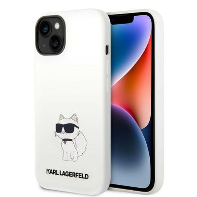 Husa Karl Lagerfeld iPhone 14 Plus 6.7" Hardcase Alb/Alb Silicone Choupette Magsafe