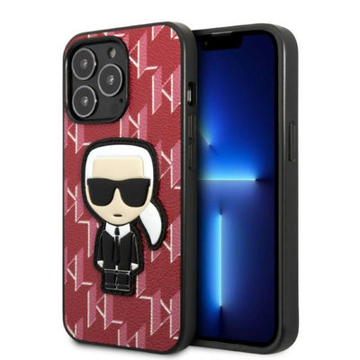 Husa Karl Lagerfeld iPhone 13 Pro Max 6.7" Hardcase Rosu/Rosu Monogram Ikonik Patch
