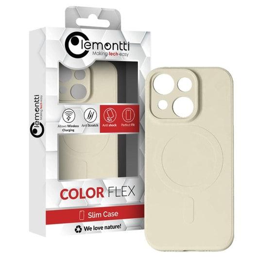 Lemontti Husa Silicon iPhone 15 Pro Max MagSafe Crem