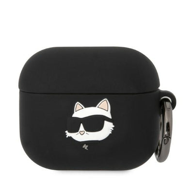 Husa Karl Lagerfeld AirPods 3 Cover Negru/Negru Silicone Choupette Head 3D