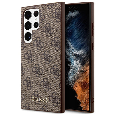 Husa Guess Guhcs23lg4gfbr S23 Ultra S918 Maro/Maro Hard 4G Metal Auriu Logo