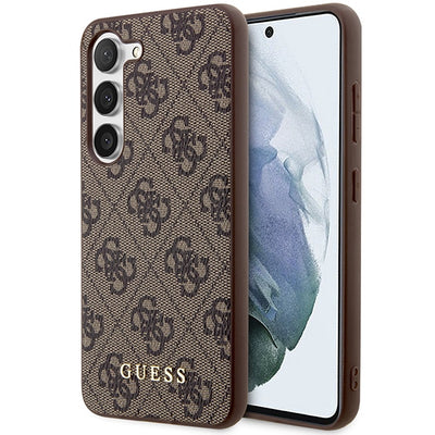 Husa Guess Guhcs23sg4gfbr S23 S911 Maro/Maro Hard 4G Metal Auriu Logo
