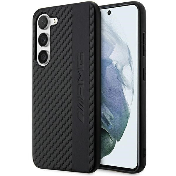 Husa AMG S23 S911 Negru/Negru Hardcase Carbon Stripe&Embossed