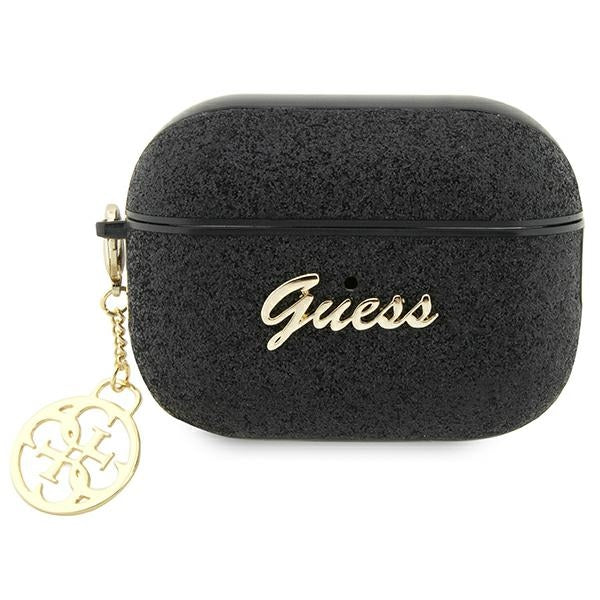 Husa Guess AirPods Pro 2 Cover Negru/Negru Glitter Flake 4G Charm
