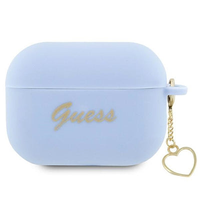 Husa Guess AirPods Pro 2 Cover Albastru/Albastru Silicone Charm Heart Collection
