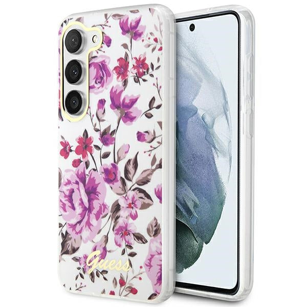 Husa Guess S23 S911 Alb/Alb Hardcase Flower Collection