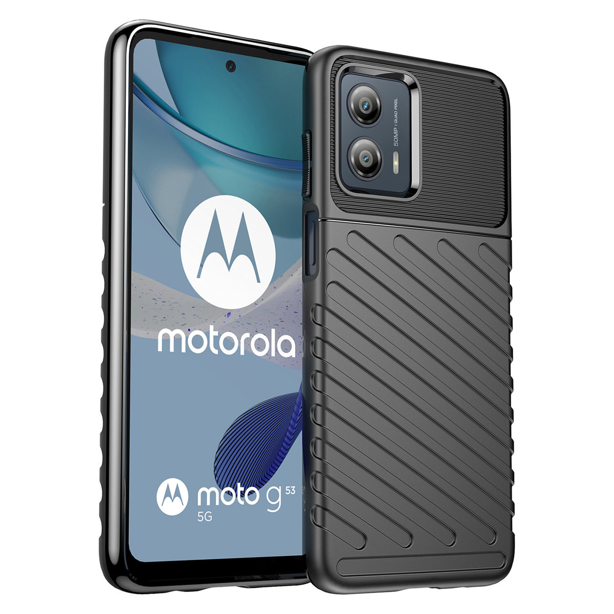 Husa Thunder pentru Motorola Moto G53 Silicone Armor Negru