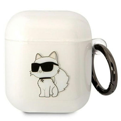 Husa Karl Lagerfeld AirPods 1/2 Cover Transparent Ikonik Choupette