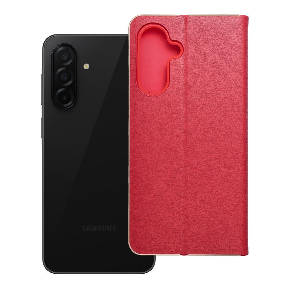Husa Luna Book Auriu Flip pentru Samsung A26 5G Rosu
