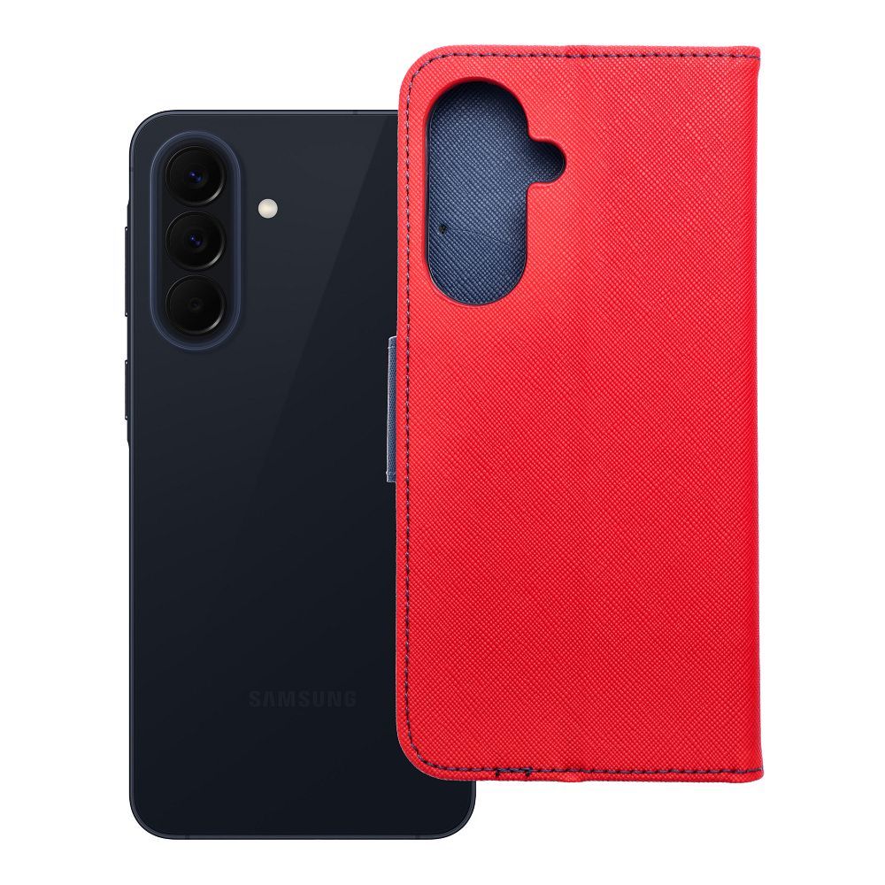 Husa Fancy Book Flip pentru Samsung A57 5G Rosu / Bleumarin