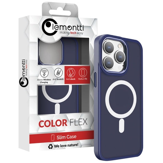 Lemontti Husa Color Matte MagSafe iPhone 15 Pro Albastru