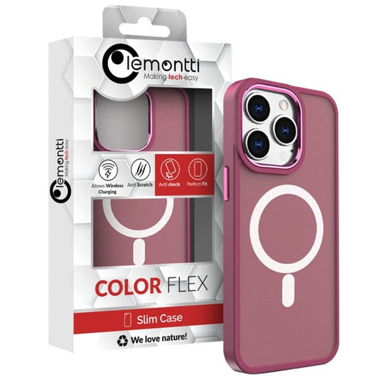 Lemontti Husa Color Matte MagSafe iPhone 15 Pro Visiniu