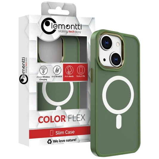 Lemontti Husa Color Matte MagSafe iPhone 15 Verde