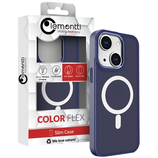 Lemontti Husa Color Matte MagSafe iPhone 15 Albastru