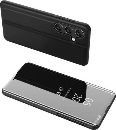 Husa Transparent View Cover pentru Samsung Galaxy A24 4G Flip Cover Negru