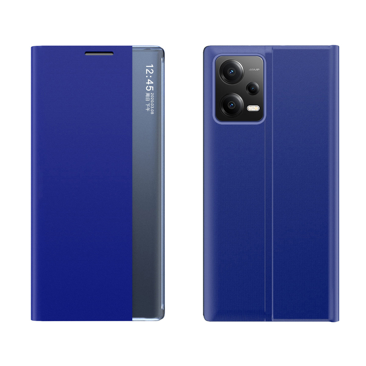 Husa New Sleep pentru Xiaomi Redmi Note 12 Pro+ Cover cu Flip Stand Albastru