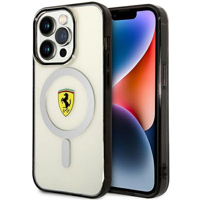 Husa Ferrari iPhone 14 Pro 6.1" Transparent/Transparent Hardcase Outline Magsafe