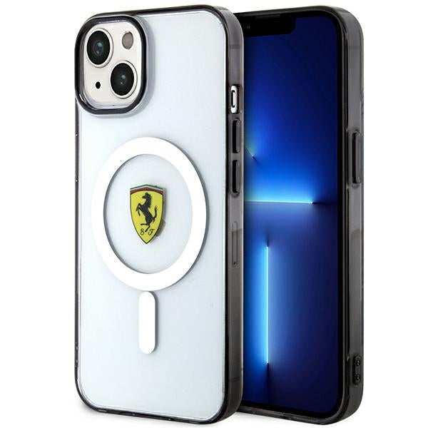 Husa Ferrari iPhone 14 Plus 6.7" Transparent/Transparent Hardcase Outline Magsafe