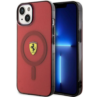 Husa Ferrari iPhone 14 6.1" Rosu/Rosu Hardcase Translucent Magsafe