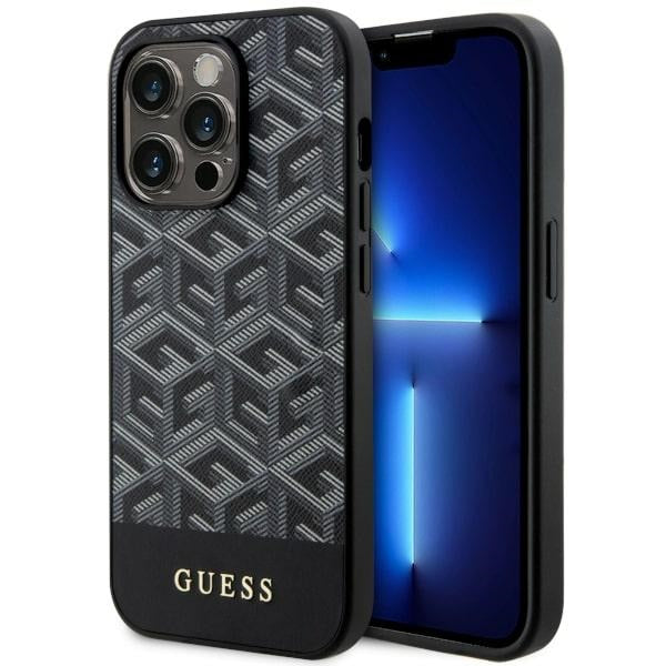 Husa Guess iPhone 14 Pro 6.1" Negru/Negru Hardcase Gcube Stripes Magsafe