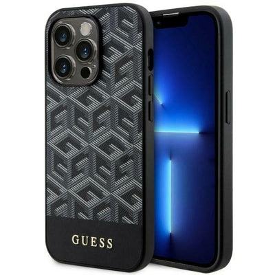 Husa Guess iPhone 14 Pro Max 6.7" Negru/Negru Hardcase Gcube Stripes Magsafe