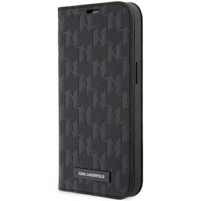 Husa Karl Lagerfeld iPhone 14 Pro 6.1" Bookcase Negru/Negru Saffiano Monogram