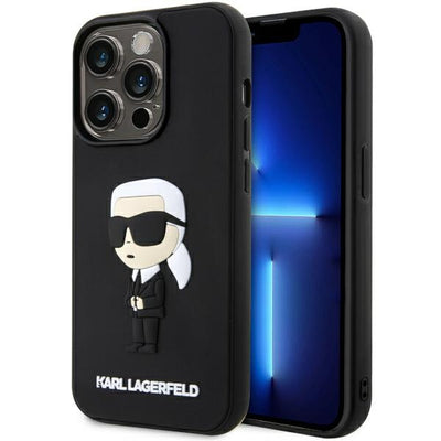 Husa Karl Lagerfeld Klhcp14l3drkink iPhone 14 Pro 6.1" Negru/Negru Hardcase Rubber Ikonik 3D