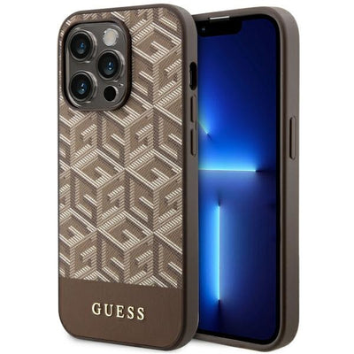 Husa Guess iPhone 14 Pro Max 6.7" Maro/Maro Hard Gcube Stripes Magsafe