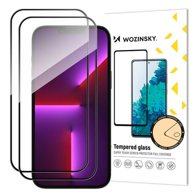 Folie 2pcs Full Screen sticla cu Frame Husa Friendly Wozinsky Full Glue iPhone 15 Plus - Negru