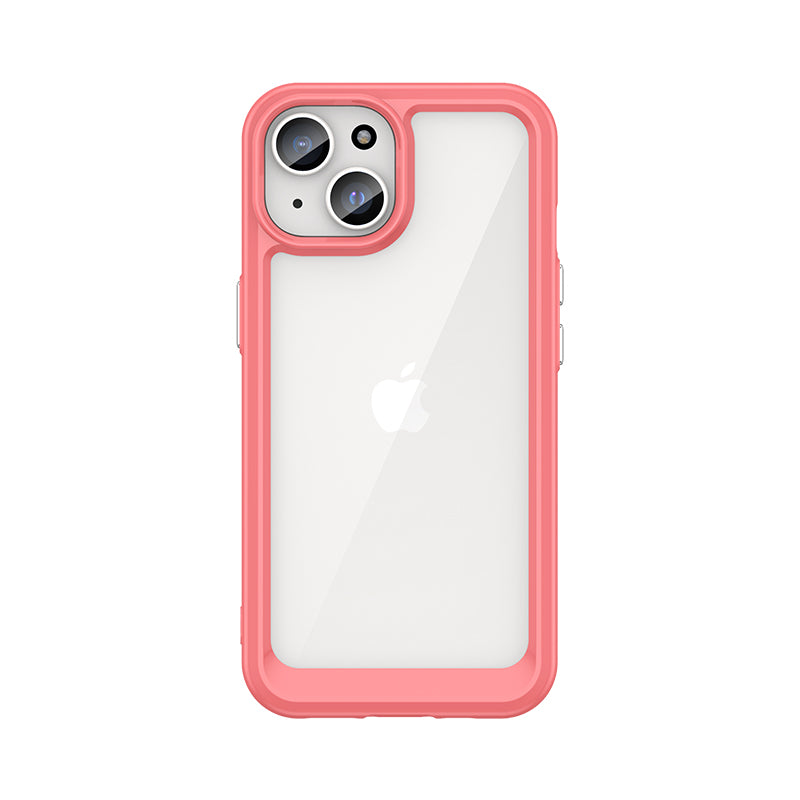 Husa iPhone 15 Plus Outer Space Reinforced cu A Flexible Frame - Rosu