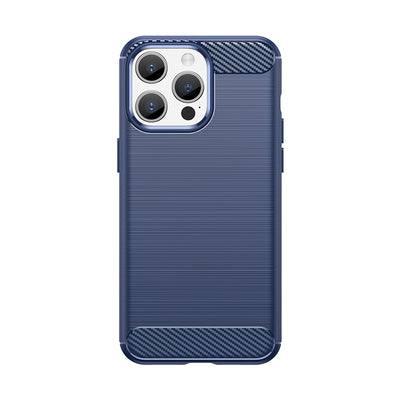 Husa Flexible Carbon Pattern pentru iPhone 15 Pro Carbon - Albastru