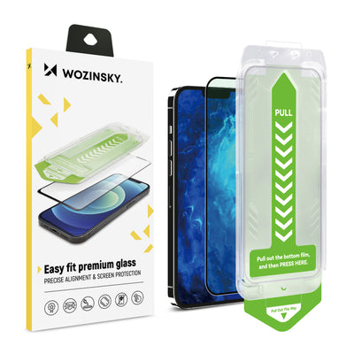 Folie 9H sticla cu Mounting Frame pentru iPhone 14 Pro Max Wozinsky Premium Glass - Negru