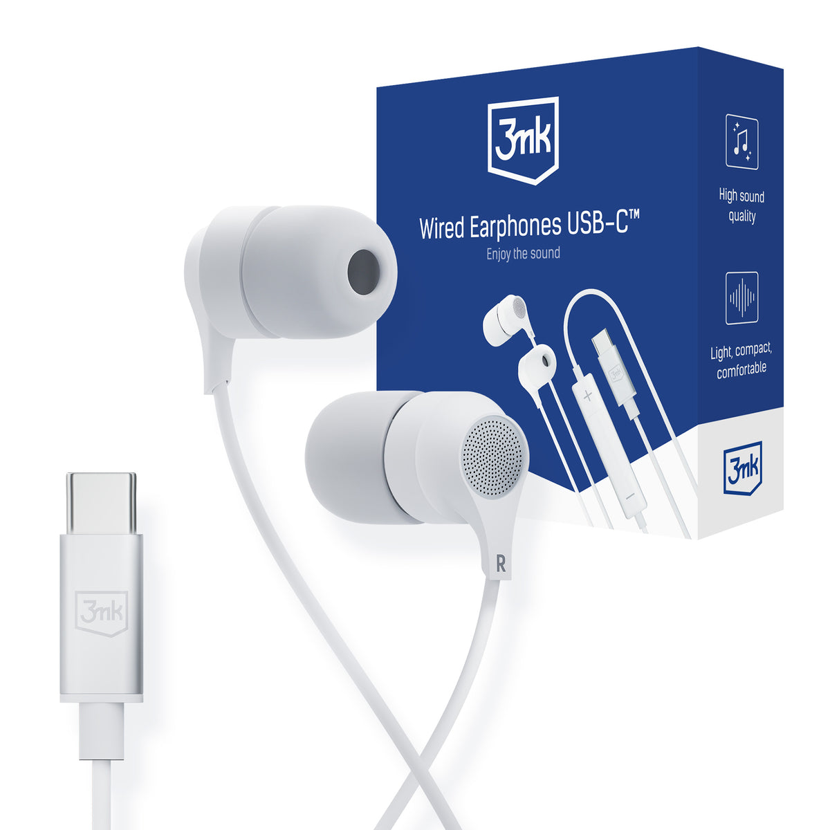 Casti Usb-c 3mk Wired - Alb
