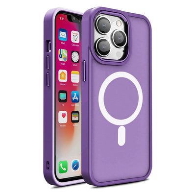 Husa Magnetic Color Matte pentru iPhone 15 Plus - Mov