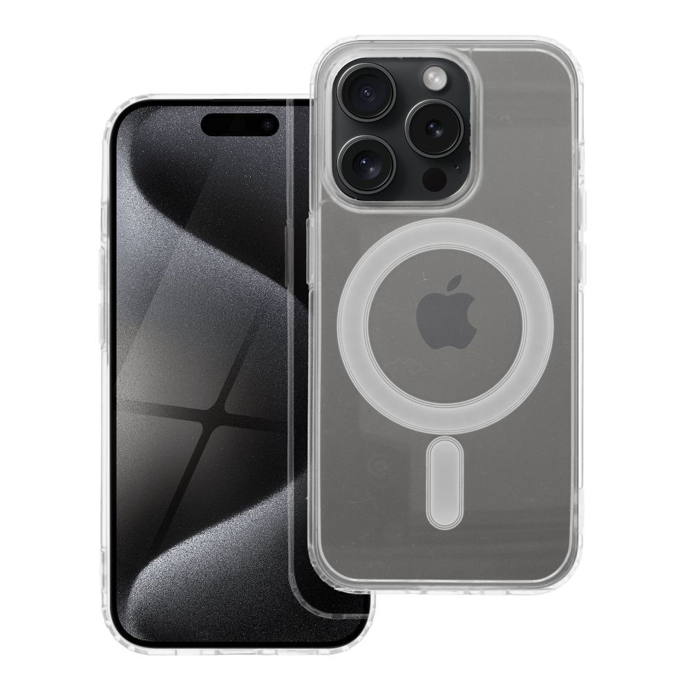 Husa Transparent Mag (STR) pentru iPhone 15 PRO Compatible cu Magsafe Transparent