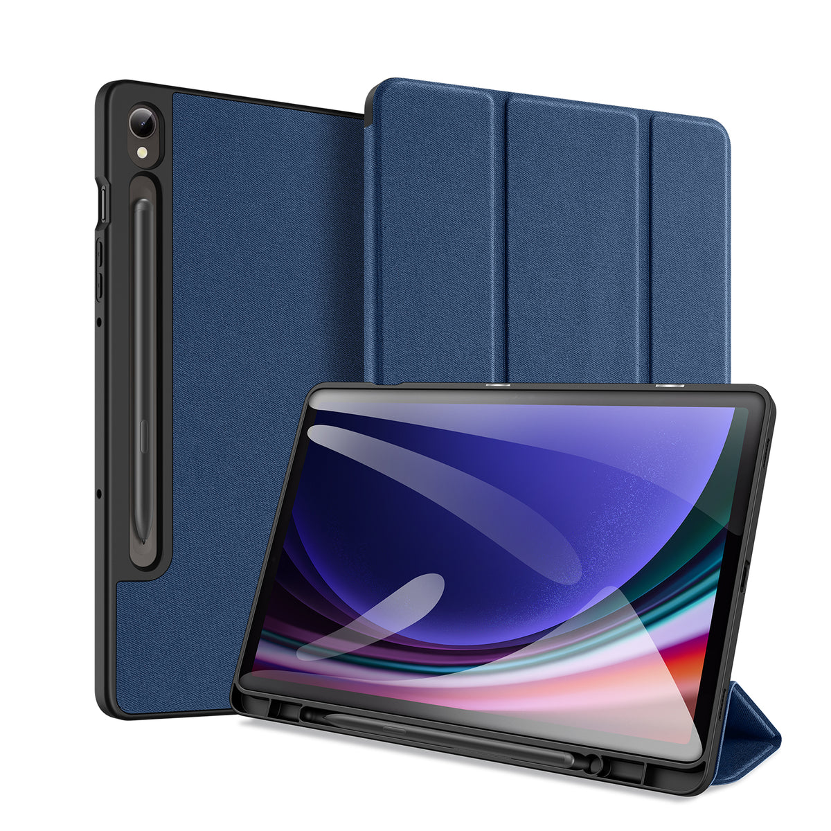 Husa Dux Ducis Domo Samsung Galaxy Tab S9 FE cu Stand - Albastru