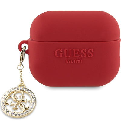 Husa Guess AirPods Pro 2 Cover Rosu 3D Rubber 4G Diamond Charm