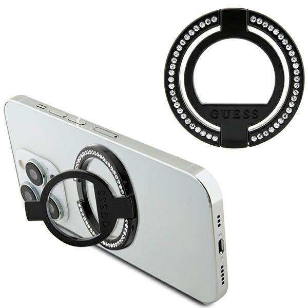 Suport auto Guess Magsafe Ring Stand Gumrsaldgk Negru/Negru Rhinestone