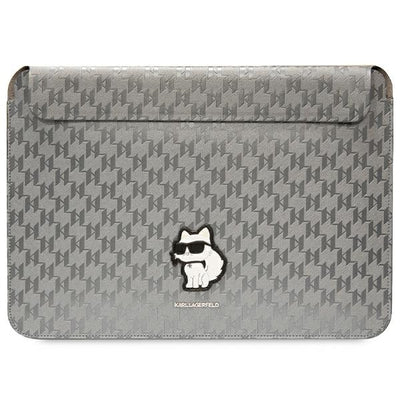 Husa Karl Lagerfeld Saffiano Monogram Choupette pentru A 14" Laptop - Argintiu