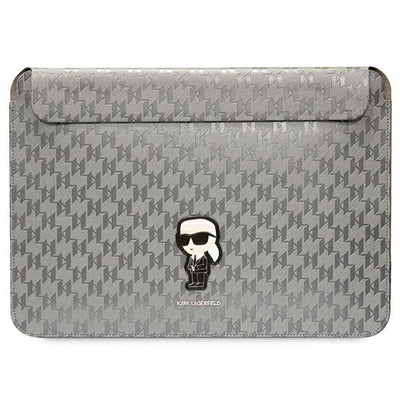 Husa Karl Lagerfeld Saffiano Monogram Ikonik pentru A 14" Laptop - Argintiu