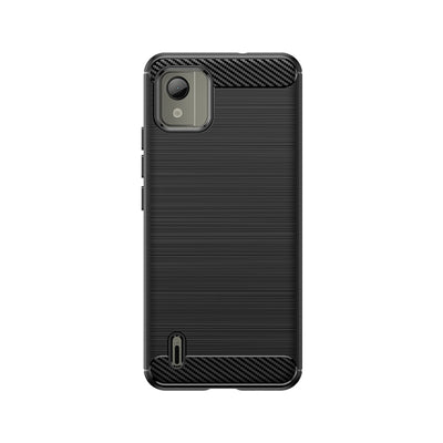 Husa Carbon Silicone pentru Nokia C110 - Negru
