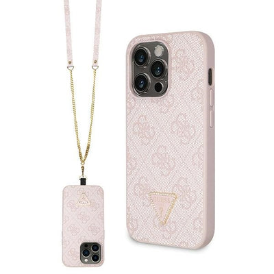 Husa Guess Guhcp14lp4tdscpp pentru iPhone 14 Pro - Roz Crossbody 4G Metal Logo