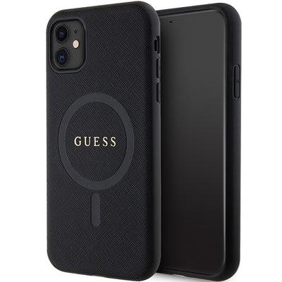Husa Guess pentru iPhone 11 / Xr - Negru Saffiano Magsafe