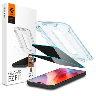 Folie Spigen Glas.tr Ezfit Privacy sticla pentru iPhone 15/16 cu Adaptor (2 Pcs.)