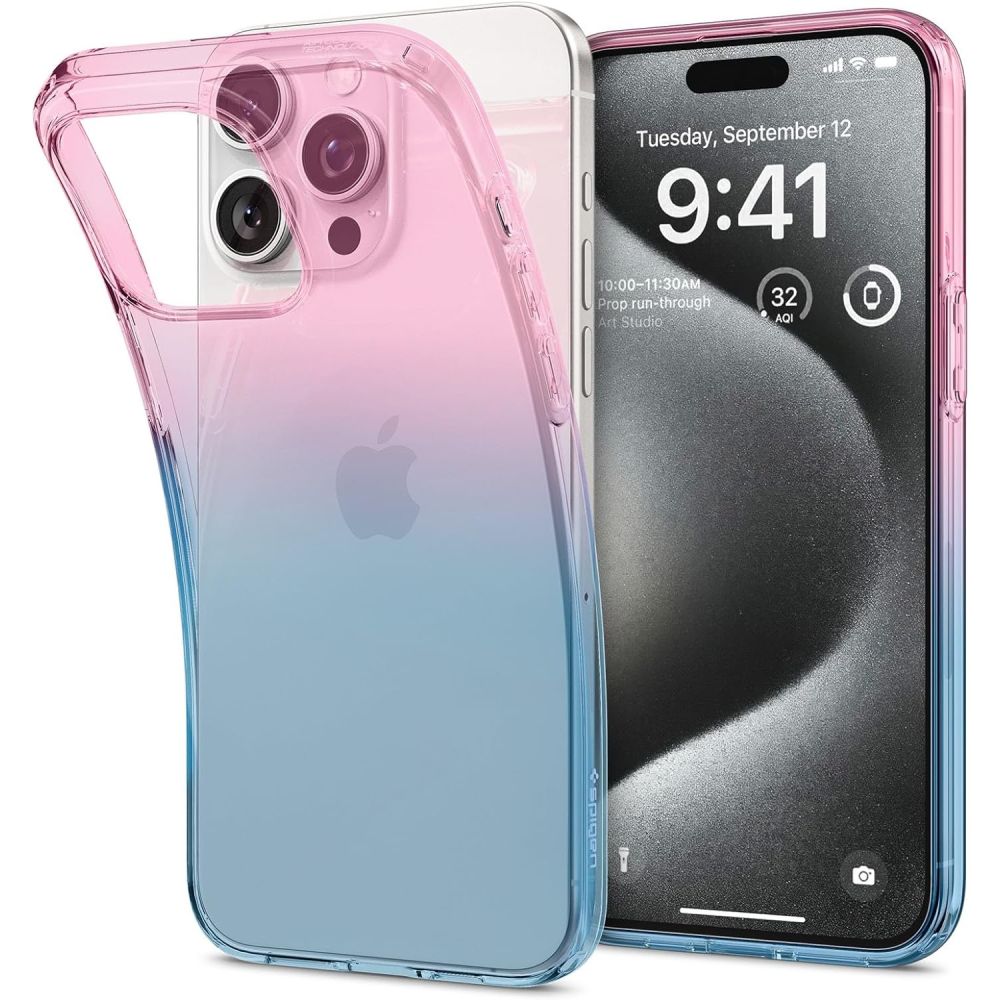 Husa Spigen Liquid Crystal iPhone 15 Pro - Roz/Albastru