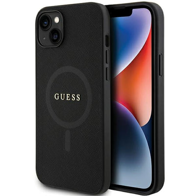 Husa Guess iPhone 15 Plus 6.7" Negru/Negru Hardcase Saffiano Magsafe