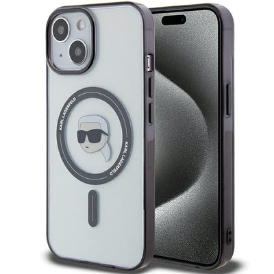Husa Karl Lagerfeld iPhone 15 6.1" Transparent Hardcase IML Karl`S Head Magsafe