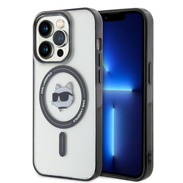 Husa Karl Lagerfeld iPhone 15 Pro Max 6.7" Transparent Hardcase IML Choupette`S Head Magsafe
