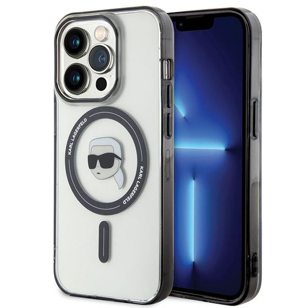 Husa Karl Lagerfeld iPhone 15 Pro Max 6.7" Transparent Hardcase IML Karl`S Head Magsafe