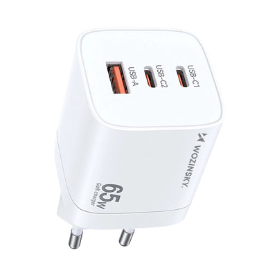 Incarcator priza Wozinsky Cgwcw 65W Gan Usb-a / 2 X Usb-c - Alb